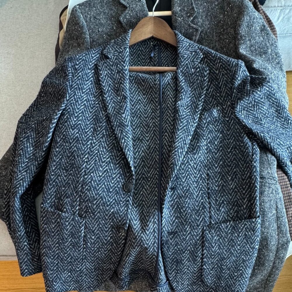 Domenico Tagliente Herringbone Wool-Blend Blazer – Made in Italy – 38R / Medium